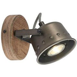 Projecteur halogène à intensité variable 'Rubinjo' en métal pour salon & salle à manger - brun, noir