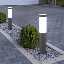 Lot de 2 lampadaires d'extérieur led sur pied d'allée de jardin éclairage de terrasse en inox