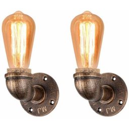 2x Créatif Vintage Applique murale Conduite D'eau Lampe murale Industriel Rétro Lampe de Mur Fer