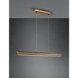 Trio Lighting - Suspensions Deacon Noir naturel 1x40W smd led - Marron Bois Bronze Rouille