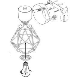 Appliques Murales Industrielles en Bois et Métal Lampe Murale Vintage Design Cage Ajustable