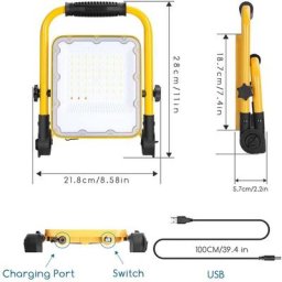 Projecteur à led rechargeable 30W batteries remplaçables lumière froide portable
