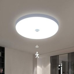 Plafonnier Led Detecteur de Mouvement, 30W Lampe Led Plafond Rond Moderne, IP54 Étanche Lustre