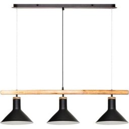 Suspension x 3 Métal Bois Tim Noir l 104 Atmosphera créateur d'intérieur - Noir