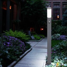 Lampadaire de jardin éclairage d'extérieur colonne détecteur de mouvement en acier inoxydable