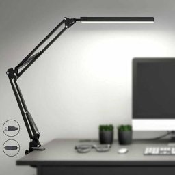 Lampe de bureau à led avec pince,lampe de lecture oculaire à intensité variable,lampe à bras