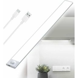 Reglette led Cuisine Sous Meuble Rechargeable usb, 2500mAh 40cm Dimmable Lampe Placard Detecteur de