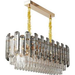 Lustre Salon Cristal Moderne Suspendu - Luminaire Plafonnier led pour Salle à Manger Chambre Salon