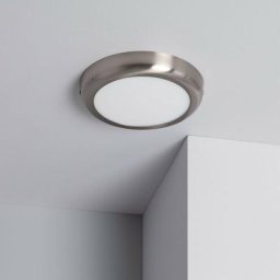Plafonnier led Rond Métal Design Silver 18W Ø225mm Downlight Blanc Froid 5000K - 5500K - Blanc