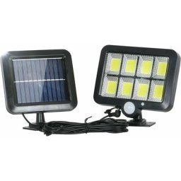 Lampe Solaire Extérieur, Lumière solaire avec Detecteur de Mouvement, Lampe de Sécurité avec Câble