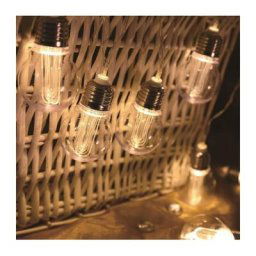 Guirlande solaire épurée 10 ampoules dixy Blanc Plastique 3.8M - Blanc