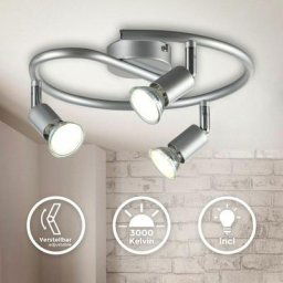Plafonnier led spots plafond salon orientables GU10 métal lustre plafond 3 spots