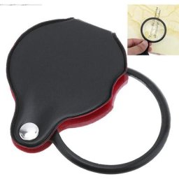 Leisei - 3 Pcs Mini loupe de poche 8X en verre optique avec étui de protection cortical, pour