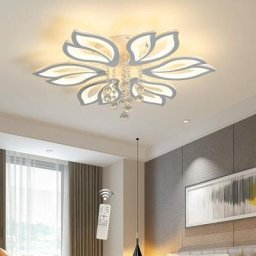 Ganeed - Plafonnier Moderne Dimmable, Plafonnier Fleur led 6 Têtes, Plafonnier Lustre en Cristal