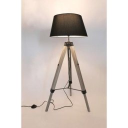 Lampadaire trépied - Eclairage d'intérieur - Lampadaire Lilly - Réglable Bois - 145 cm - Noir