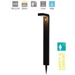 Eglo - Lampadaire Baracconi Noir l: 9cm h: 80cm avec capteur Dimmable IP44