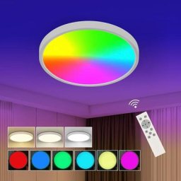 Plafonnier led 24W Dimmable rgb, 2520lm Luminaire Plafonnier avec Télécommande 2700-6500K IP54