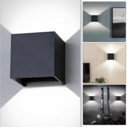 Applique murale led Déco IP65 Lampe murale Extérieur Escalier Intérieur 12W Noir Blanc Froid - Noir