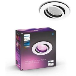 Philips - Hue White & Color Ambiance Spot Centura encastré rond Blanc Compatible Bluetooth,