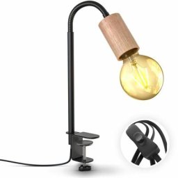 B.k.licht - lampe de lecture pivotante avec interrupteur à câble i borne à vis i E27 i lampe à