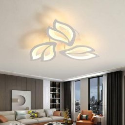 Goeco - Plafonnier moderne à led en acrylique avec motif floral 45 w 3500 k blanc chaud
