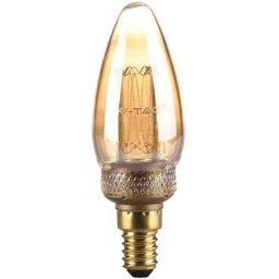 VT-2152 Ampoule led 2W E14 Verre Ambre avec Filament Gravure Laser Blanc Chaud 1800K - 217472