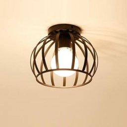 STOEX Plafonnier Industrielle Retro en Métal Cube Fer Noir, Suspension luminaire pour Salon Chambre