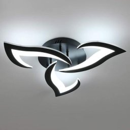 Plafonnier Led Moderne, 36W 2900LM Luminaire Plafonnier Led Noir, Créatif Pétales Design Lampe de