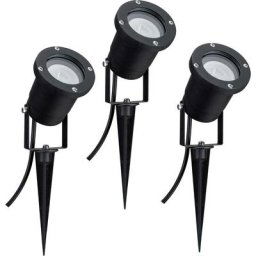 Projecteur de jardin Paulmann 98897 jeu de 3 led GU10 10.5 w noir X410711