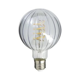 Ampoule Filament led déco verre ciselé G95, culot E27, 240 Lumens, conso. 3W (equivalence 25W),