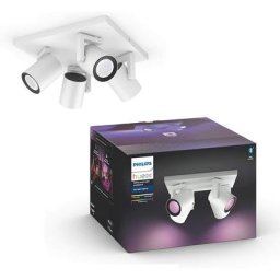 Philips - Hue White & Color Ambiance Spot Argenta x4 Blanc Compatible Bluetooth, fonctionne avec