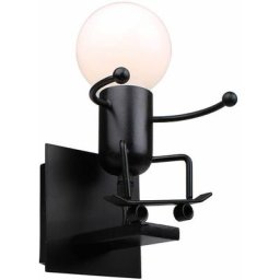 Applique Murale Petit Gens de Fer Ski , Lampe de Mur Noir Créative Style Contemporain et Rétro