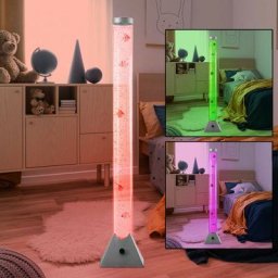 Rvb led lampadaire salon bulle d'eau colonne décoration poisson stand lampe