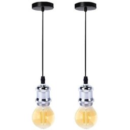 Suspension luminaire en métal diy lampe accessoires lot de 2 , Douilles Spirale E27 avec câble