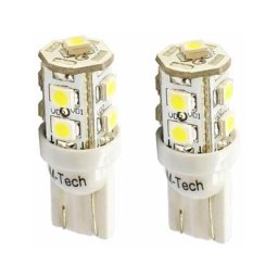 2x ampoule led blanc 12V T10 W2,1x9,5D 5W 9x smd 3528 voiture remorque moto camion
