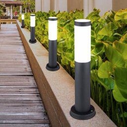 Lot de 4 lampadaires d'extérieur led anthracite éclairage de jardin allée de cour lumières de base