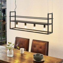 Lindby - Suspension à intensité variable 'Grisela' en métal pour salon & salle à manger - noir mat