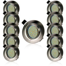 10 Spot LED Encastrable Extra Plat Dimmable Orientable Salle de Bain IP44 Blanc Neutre 4000K