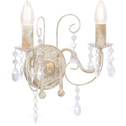 Vidaxl - Applique murale à perles Blanc antique 2 ampoules E14 Blanc