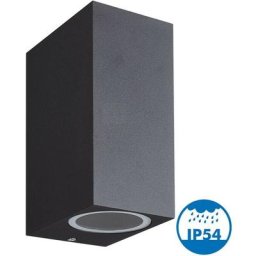 Arum Lighting - Applique manathan Noir extérieure Rectangulaire double faisceau GU10 IP54