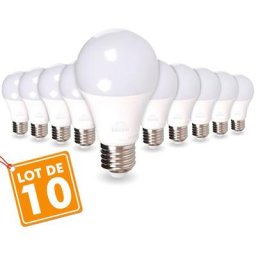 Lot de 10 ampoules led E27 14W Eq 100W Température de Couleur: Blanc chaud 2700K