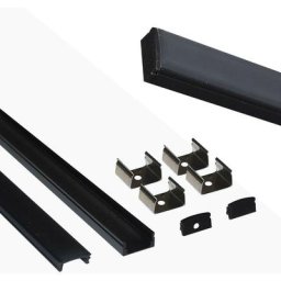 Barcelona Led - Profilé saillie en aluminium pour bande led avec diffuseur - 17x8mm - 4 clips - 2
