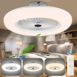 Hengda 80W ventilateur de plafond éclairage ventilateur chambre télécommande moderne minuterie LED