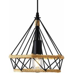 Tumalagia - Lustre rétro, lustre corde de chanvre rétro, lustre industriel, lustre losange,