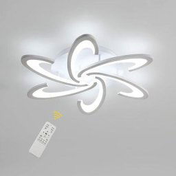 Led Plafonnier Moderne Dimmable Avec Télécommande, 54W Créatif Forme De Fleur Design Lampe De