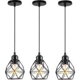 Lustre Suspension Industrielle Vintage Design Rétro Luminaire Led E27 pour Salon Chambre Cuisine