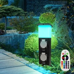 Borne lumineuse led 2x lampadaire extérieur avec détecteur de mouvement, télécommande dimmable, led