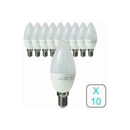 Lot de 10 ampoules LED E14 flamme 4,9W 470Lm 6400K - garantie 2 ans