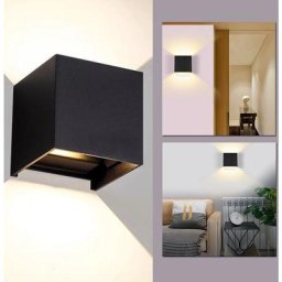 Applique murale led IP65 Salon Lampe de couloir Escalier Lampe murale Déco Extérieur 12W Noir Blanc