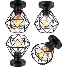 Plafonnier Industrielle Vintage Design Rétro Luminaire Led E27 pour Salon Chambre Cuisine Couloir